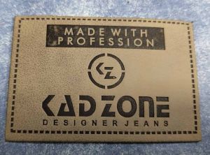 Brown PU Faux Leather Label