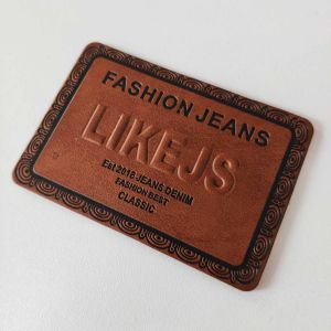 Printed PU Leather Label, Label Shape : Rectangular