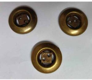 Round Brass Garment Button, Color : Golden for Casualwear Bags