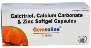 Gemsoline Calcium Carbonate Zinc Capsule, Packaging Type : Box
