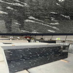 Fish Black Granite Slabs