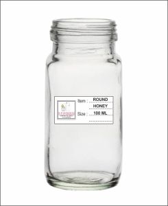 Np 100 Ml Round Honey Glass Jar, Color : Transparent