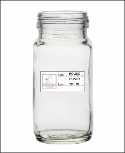 200 ml round honey glass jar