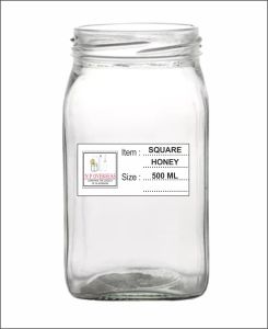 500 Ml Sq Honey Glass Jar