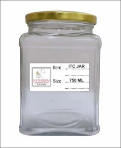 750 ml itc square glass jar