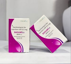 Dacilon 0.5mg Dactinomycin Injection, Packaging Type : Vial