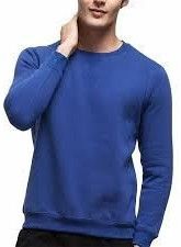 Mens Cotton Plain Round Neck Sweatshirt XL
