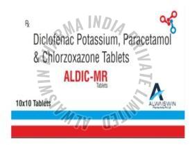 Diclofenac Potassium, Paracetamol and Chlorzoxazone Tablets, Shelf Life : 18 Months