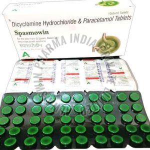 Dicyclomine Hydrochloride and Paracetamol Tablets, Color : White