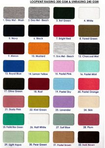 Dyed French Terry Cotton Fabric, Color : Multicolor Multisizes