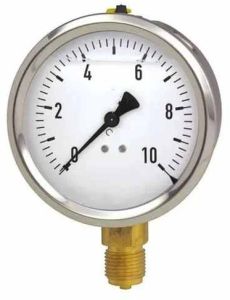 Glycerin Filled Stainless Steel Pressure Gauge, Display Type : Analog