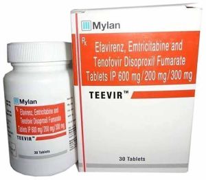 Teevir Emtricitabine Tenofovir Disoproxil Fumarate Efavirenz Tablet