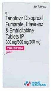 Trustiva Emtricitabine Tenofovir Disoproxil Fumarate Efavirenz Tablet