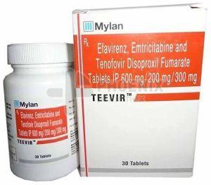 Teevir Emtricitabine Tenofovir Disoproxil Fumarate Efavirenz Tablet