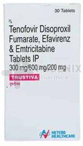 Trustiva Emtricitabine Tenofovir Disoproxil Fumarate Efavirenz Tablet