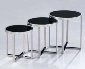 Rectangular Leg Frame Dark Brown Top Side Table