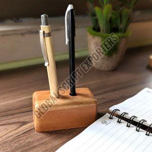 Wood Pen Stand, Color : Brown