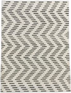 Modern Geometric Gray & Ivory Zigzag Area Rug