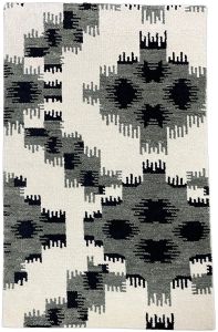Hand Tufted Abstract Geometric Gray & Black Area Rug