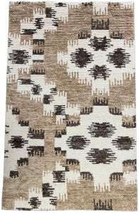 Hand Tufted Brown & Ivory Abstract Geometric Area Rug