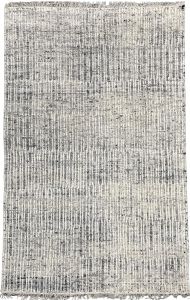 Hand Woven Abstract Linear Gray & Ivory Area Rug