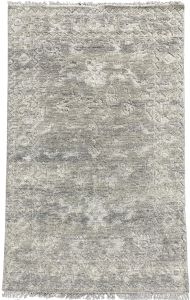 Handmade Tribal Geometric Gray & Ivory Area Rug