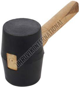 Polished Rubber Hammer With Wooden Handle, Color : Black, Brown