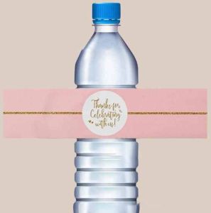 Vinyl Self Adhesive Water Bottle Sticker, Color : Pink