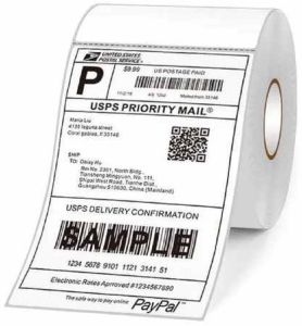 White Paper Courier Shipping Label