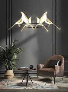 Bird Golden Hanging Pendant Ceiling Light