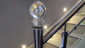 PQG Transparent Crystal-Filled Glass Railing Ball