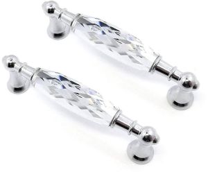 PQG Transparent Crystal Glass Door Handle