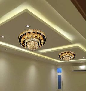 Round Asfour K9 Crystal LED Musical Chandelier