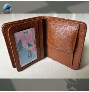 Genuine Leather Gents Wallets, Color : Brown