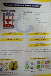 Manual Paper Plate Making Machine