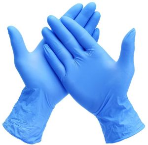 Disposable Nitrile Gloves, Color : Blue Free Size
