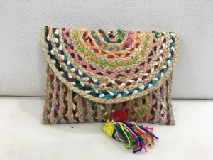 Handmade Kashmiri Crewel Embroidery Clutch, Color : Multicolor