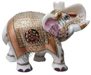 Decorative Marble Elephant Sculpture, Color : Multicolor