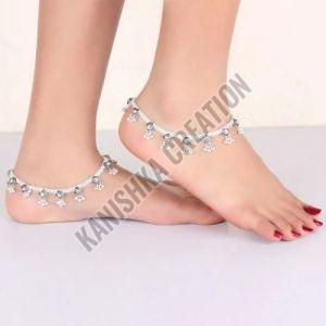 Metal Imitation Silver Anklets