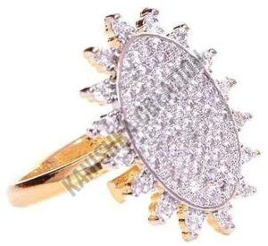 Ladies Artificial Stone Ring, Color : Golden, Silver