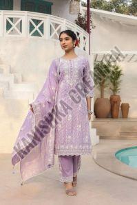 Round Neck Embroidered Ladies Rayon Salwar Suit, Available Sizes : Xl