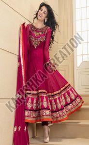 Pink Designer Anarkali Suit Xxl, Xl, M