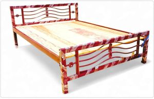 Polished New Iron Bed, Color : Brown, Creamy Antique