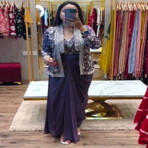 Ladies Purple Party Wear Dress