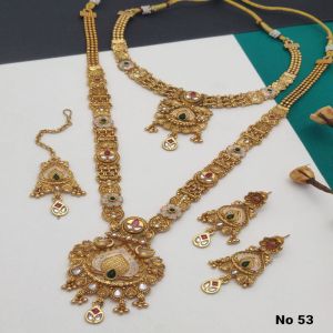 Metal Matt Necklace Set, Color : Golden Party, Wedding