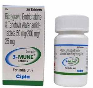 3 Mune Bictegravir Emtricitabine Tenofovir Alafenamide Tablet