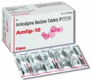 Amlip 10mg Amlodipine Tablet, Color : White for Hypertension Treatment
