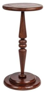 Plain Polished Wooden Pedestal Cocktail Side Table 24x15x15 Inch