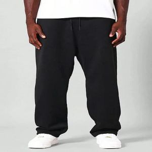 Mens Black Relax Fit Cotton Joggers
