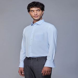 Mens Sky Blue Cotton Linen Shirt Xs for Casual
